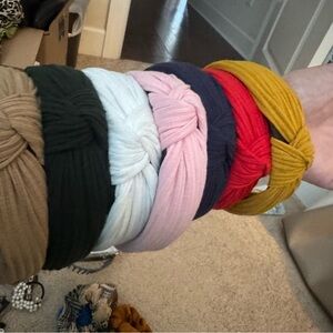 Knot Headband Set in Mustard, Red, Navy, Pink, White, Forest, Tan